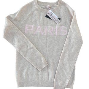 Philosophy 100% Cashmere Crewneck Paris Sweater Oatmeal Cream NWT  X-SMALL $228